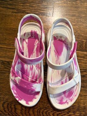 Teva Kids Pink and White Marble Sport Sandals